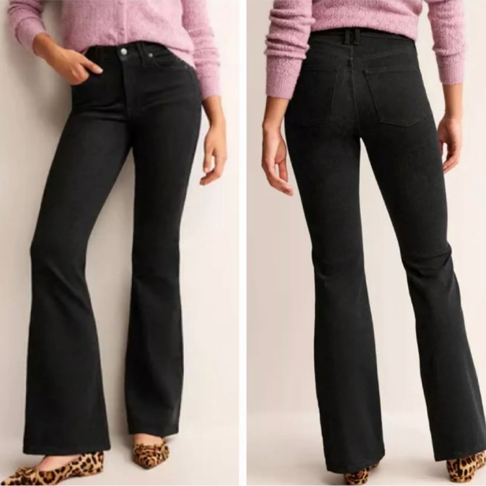 BNWT Boden Black Ultra High Rise Super Flare Jeans Size W29 x L32 UK 10